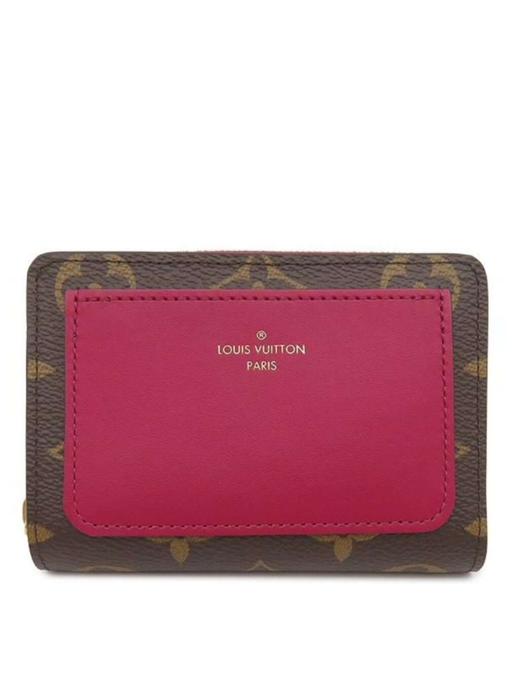 Louis Vuitton Bifold Wallet Portefeuille Lou Monogram Canvas Fuchsia Gold Mini